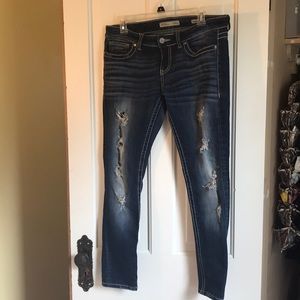 BKE Sabrina Jeans Destructed Dark Wash 29R